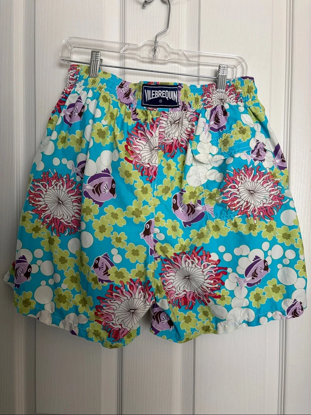 Vilebrequin Turquoise Floral & Purple Fish Swim Trunks